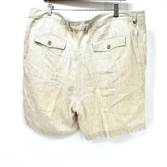 Tommy Bahama Shorts Mens 38 (40x7 ACTUAL) Linen Tan Striped Coastal RELAX - Picture 4 of 7
